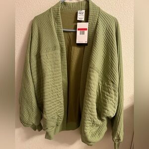 Nike Olive Quilted yoga Cardigan
